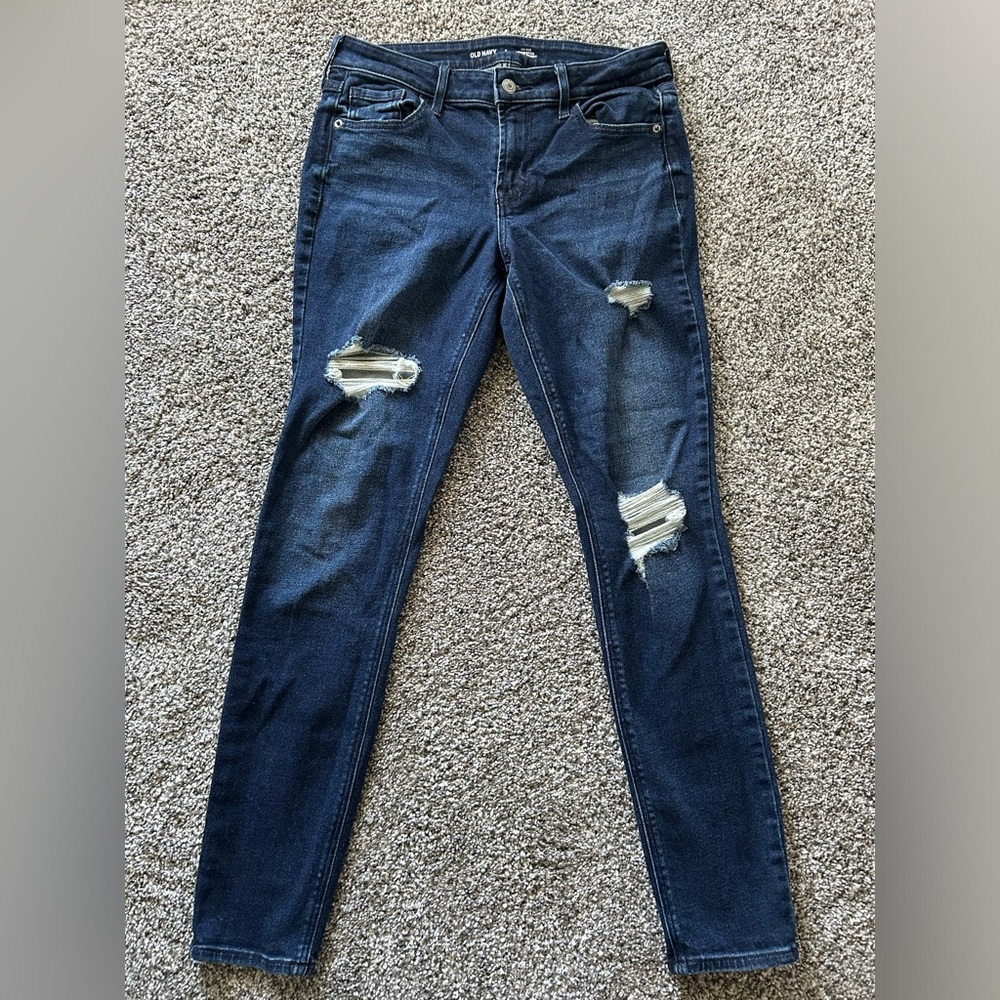 Women's Distressed Blue Jeans